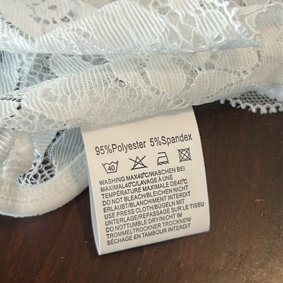 Avidlove White V-Neck Lace Mesh Teddy BabyDoll Open Back w/ Panty Lingerie NWT - Picture 5 of 13